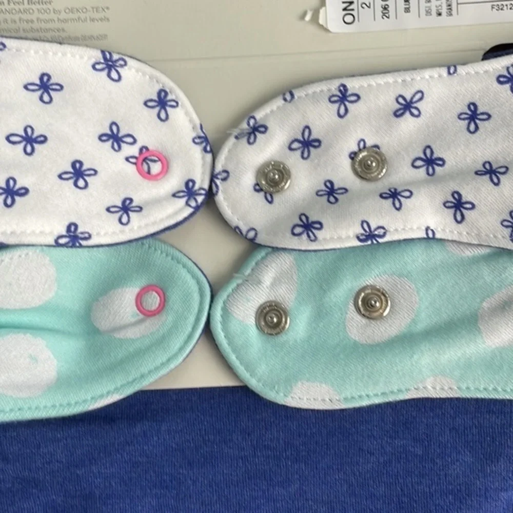 Bandana Bibs Cloud Island Dark and Light Blue Baby Infant - 4‎ bibs